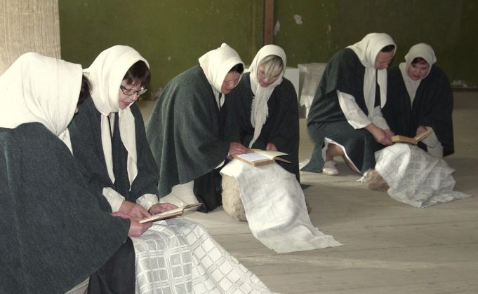 Skapiškio teatro „Stebulė“ spektaklis „Lietuvybės lopšys”. A. Deksnio nuotr. 