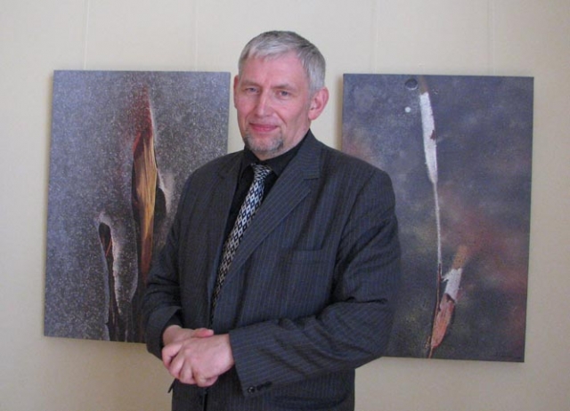 Dusetų galerijos vadovas Alvydas Stauskas Rokiškyje buvo surengęs ir personalinę parodą. D.Zibolienės nuotr.